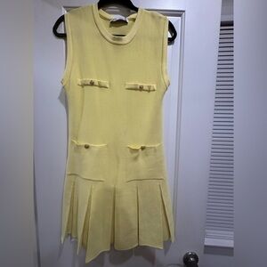 Zara Yellow Sleeveless Kids Dress with Pockets